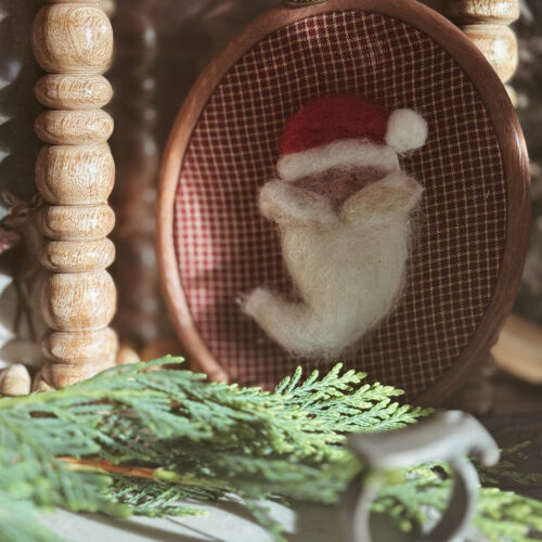 Telaio ovale con Babbo Natale