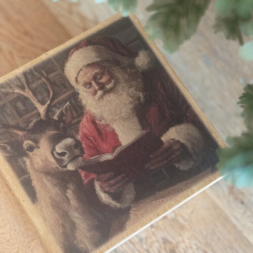 Scatola in legno Babbo con renna